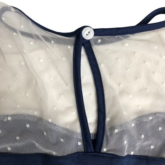 Rock Steady Dress Womens Small Blue Rockabilly Retro Pin Up Swiss Dot Nautical - Picture 10 of 14